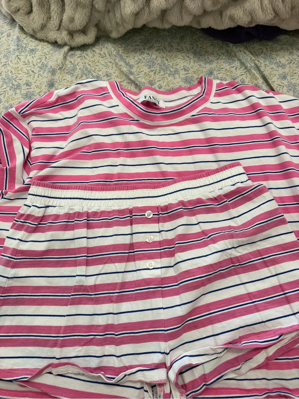 Shop FANCY Pink & White Striped Set